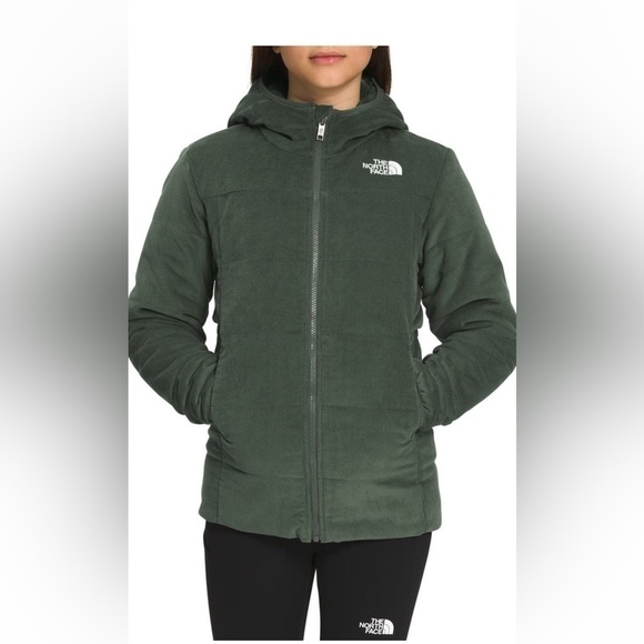 The North Face Kids' Green Mossbud Reversible Water Repellent Parka Jacket M 10 - Picture 1 of 12